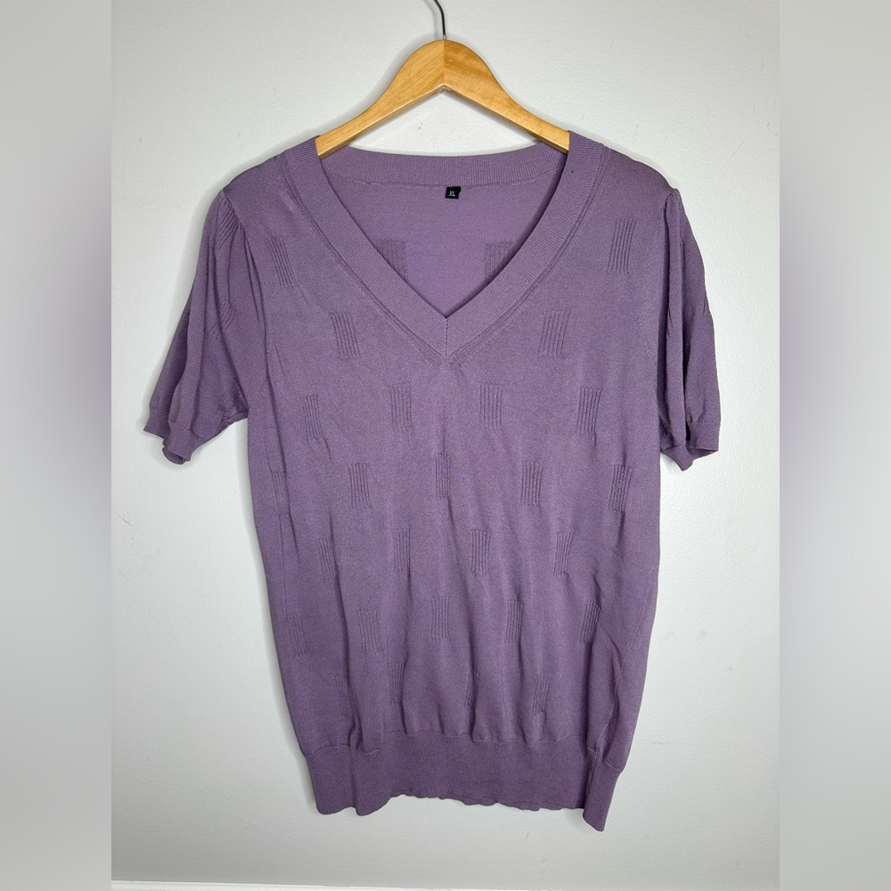 Amazon purple short sleeve sweater